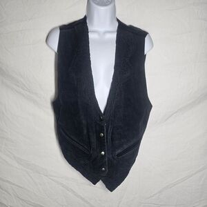 Vintage y2k 90s suede western fringe vest